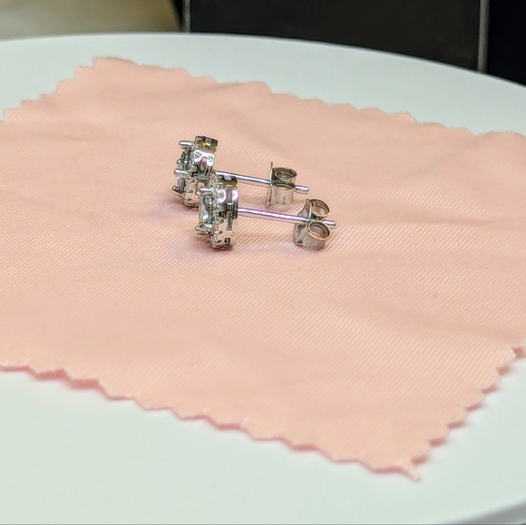 Moissanite & CZ Earrings - Picture 4 of 5